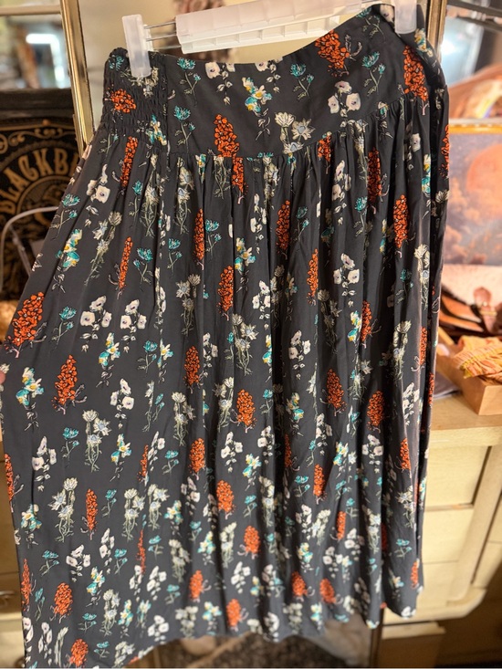 NATURAL LIFE Dresses & Skirts - NATURAL LIFE Dark Grey Maxi Skirt with Rust, Teal & Cream Floral